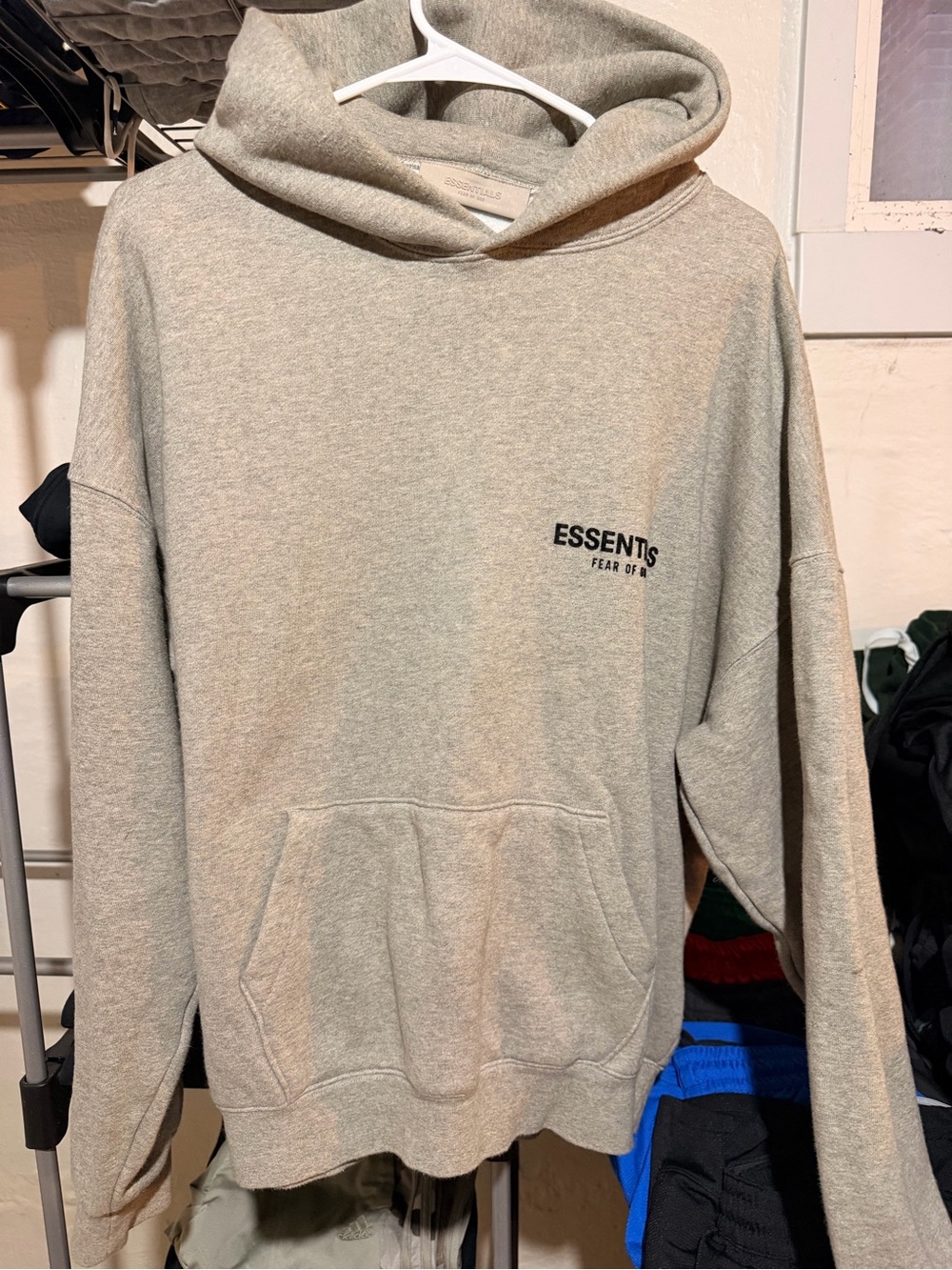 Essentials Crewneck Hoodie in Light Gray